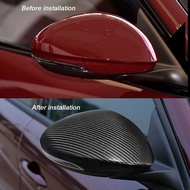 Dry Carbon Fiber Car Side Mirror Cover Caps Accessories Fit For Alfa Romeo Giulia Quadrifoglio Turbo