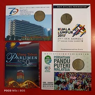 Malaysia Coin Card > RTM 70 <> 2017 SEAGAME <> Girl Guide 100 <> PARLIMEN 50 < 1 Ringgit BU Coin