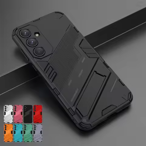 For Samsung Galaxy A55 Case Punk Armor PC Holder Case Shockproof TPU Phone Back Cover Samsung Galaxy