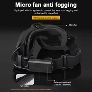 Outdoor Sports Glasses Transparent Lens Airsoft Paintball Goggles with Micro Fan Scratch-resistant E