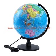 W&F 25cm English Globe Earth with Night Light 🌍 HD Educational Globe Geography Teaching Tool for 7+