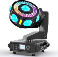 160W 3-Axis Moving Head Lights RGBW 540°Rotation DJ Light with Strobe Effects DMX512 19/25CH with So