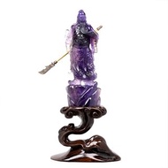 【正佳珠寶】紫水晶 頂級巴西紫水晶 武關公雕刻 紫水晶雕刻擺件