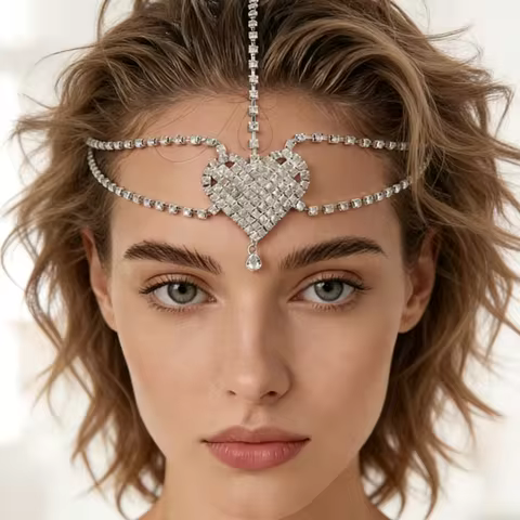 Bohemia Headband Shell Crystal Hair Accessory Chain Jewelry Women Silvery Head Chain Headpiece For P