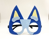 Bluey Bingo Themed Party Felt Eyeglass Frame Blue Orange Cartoon Pet Dog Party Masks Supplies Cute A
