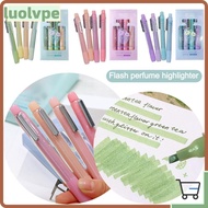 LUOLVUO 4Pcs Highlighter, Mark Key Points DIY Art Colorful Gel Pen Set, High Quality Color Glitter C
