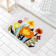 繽紛花朵植絨地墊浴室地墊吸水地墊柔軟臥室地墊區域地墊禮品