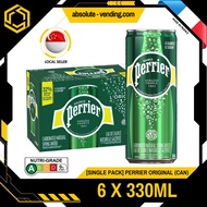 [SINGLE PACK] PERRIER Original Sparkling Mineral Water 330ML X 6 (CAN)