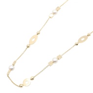 【สินค้ามือสอง】 สร้อยคอ บูลการี BVLGARI รุ่น Lucia ประดับมุก 10 เม็ด รหัส 334307 ความยาวสร้อย 84/86 ซ