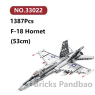✨F-18 Hornet Fighter Assembly Model 1387 Pcs Reobrix Plane Snap-Fit Adult Hobby Models Kit