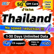 SCT Thailand SIM Card 1-15 Days  Daily 500MB-Unlimited Data AIS/dtac/Truemove