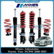 Mines Adjustable High Low Bodyshift Spring Soft Hard For Toyota Vios 03 08 13 - 21 NCP42/NCP93/NCP15