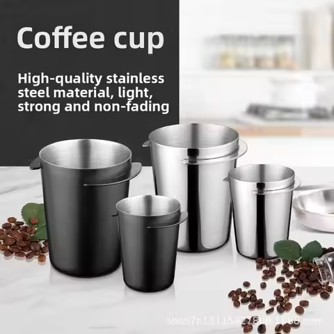 51/58mm Universal Espresso Machine Silver Coffee Coffee Dosing Cup Stainless Steel Coffee Dosing Cup