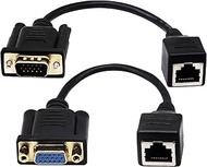 zdyCGTime RJ45 to VGA Cable, VGA 15-Pin Port Female&Male to RJ45 Female Cat5/6 Ethernet LAN Console 