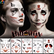 WF 1/5 Sheets Waterproof Facial Makeup Sticker Special Face Spider Web Scar Tattoo Day of The Dead S