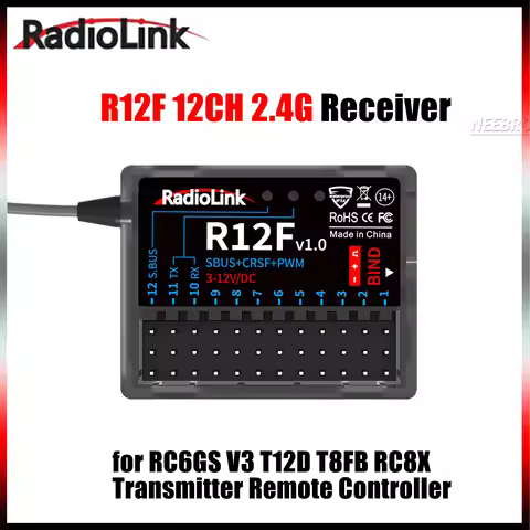 Radiolink R12F 2.4G 12 Channel Receiver Built-in Simulator Program with Voltage Transmission & Telem