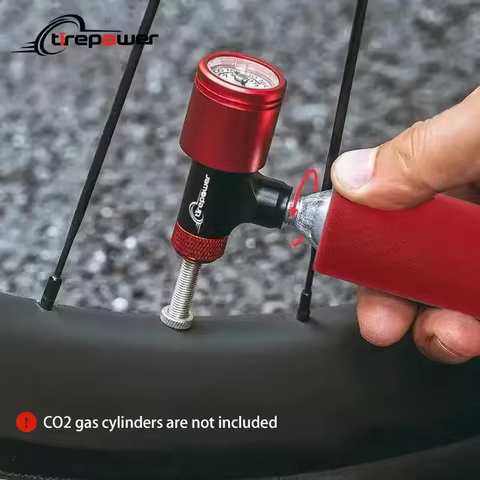 Ctrepower Mini Portable CO2 Cartridge Inflator With Clear Pressure Gauge MTB Road Bike Schrader Pres
