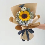 FGF04 Sunflower with Baby Breath Graduation Bouquet