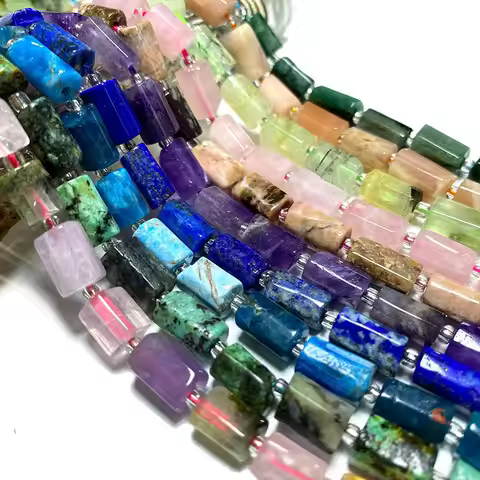 100% Natural Stone Kunzite Emerald Aquamarine Morganite Amethyst Spacer Beads for Jewelry Making Diy