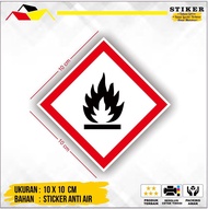 Stiker Label Tanda Simbol Limbah B3 Simbol Mudah Terbakar