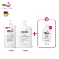 เซ็ต 3 ชิ้น: SEBAMED LIQUID FACE&BODY WASH 400ML & MOISTURIZING BODY LOTION 400ML & EVERYDAY SHAMPOO