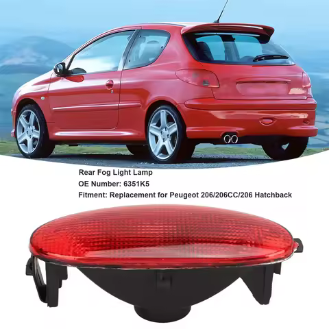 ​Car Rear Fog Light Cover without Bulb 6351K5 for Peugeot 206 206CC 206 Hatchback Accessory