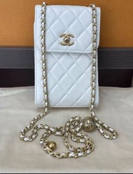 Chanel 白色菱格紋鏈條包