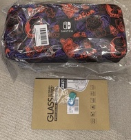 Switch OLED 朱紫限定 收納包+mon貼+鍵帽