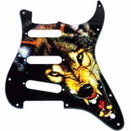 Paramount ปิ๊กการ์ดกีตาร์ไฟฟ้า Strat 1 Ply แบบ S-S-S ลายหมาป่า รุ่น X100019100 (Arctic Wolf Strat Ty