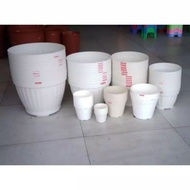 HARGA PER LUSIN. Pot Bunga Plastik Putih diameter 20 cm. Pot Bunga
