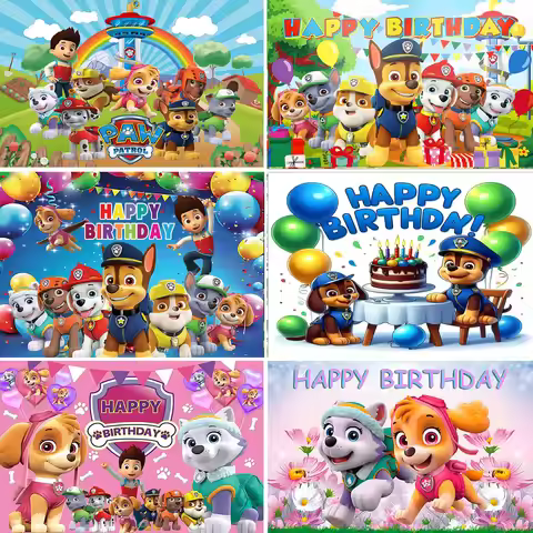 Anime Claw Patrol Team Children's Birthday Party Decoration Supplies Scene Photography Background Cl