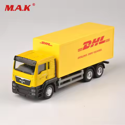 1/64 Scale Express DHL Truck Model Yellow Container Transporter Diecast Truck Kids Toys Collection G
