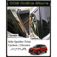 PERODUA ATIVA Rear Spoiler Carbon / Chrome Garnish Accessories Exterior Decoration - 2pcs/set