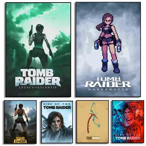 Classic Games Tomb Raider Posters Video Games Prints Canvas Painting Tomb Raider Wall Art Pictures H