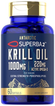 Carlyle Antarctic Krill Oil 1000mg Softgels | 60 Count | Superba Supplement | Omega 3, EPA, DHA, Pho