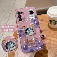 Casing OPPO A57 4G 2022 OPPO A77 A57 2020 OPPO A57 OPPO A39 TPU 3D Space Bear Built in Stand Phone Case Ultra thin Electroplated Soft Case Shock proof cover Bumper Phone Case