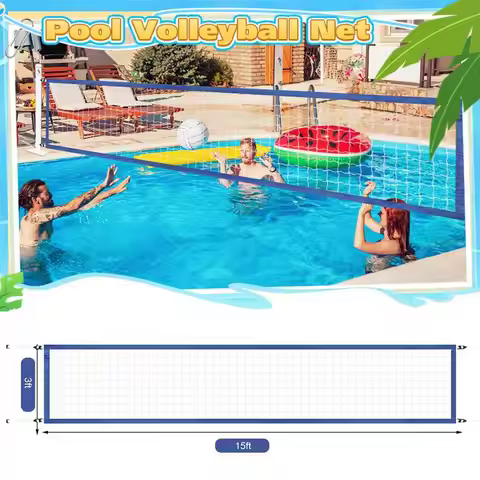 Swimming Pool Volleyball Net 15 X 3FT Nylon Portable Volleyball Net Replacement Accessories Professi