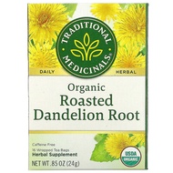Traditional Medicinals, Organic Roasted Dandelion Root, Caffeine Free, 16 Wrapped Tea Bags, .85 oz (