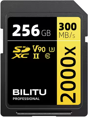 BILITU SD Card V90 V60V30 Read Speed Up To 300MB/s 128GB 256GB 512GB Memory Card SDXC UHS