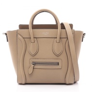 【二手】 CELINE Luggage Nano Shopper 手提包 168243 米色皮革 Luggage Nano Shopper 女士二手 A
