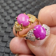New natural jade peach blossom jade egg noodle ring pink jade diamond ring jade ring jade ring