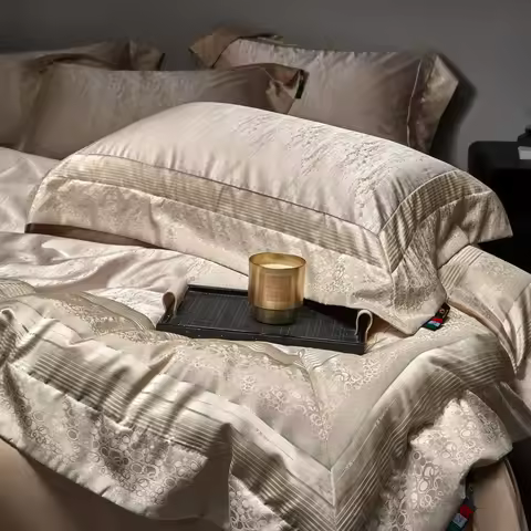 1000TC Egyptian Cotton High Precision Satin Jacquard Luxury Bedding Set Duvet Cover Flat/Fitted Bed 