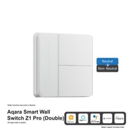 Aqara智慧牆壁開關Z1 Pro（雙聯翹板開關）支持Apple HomeKit（智慧燈開關）【平行商品】