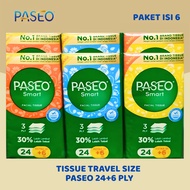 PASEO Smart Pocket Facial Tissue 3 Ply (24+6ply) Pack of 6