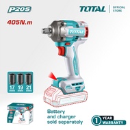 TOTAL Tools Cordless Impact Wrench + Battery + Charger (20V / 405Nm / 1/2" / Brushless) TIWLI20451 /
