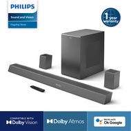 Philips TAB8967/98 Soundbar 5.1.2 with wireless subwoofer | 788 Watt max output | 2 Rear Speaker | Work with voice assistant | Dolby Atmos
