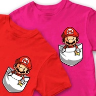 Super Mario Bros Kart Tshirt Baju Budak Kemeja Fashion Boy Kanak Girl Cotton Viral Unisex Cloth Tee