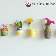 VORTEXPULSE Mini Ceramic Vase, Decorative Unique Vase Fridge Magnets, DIY Craft Small Handmade Flowe