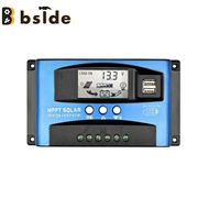 [Bside Tool Store] MPPT Solar Charge Controller Dual USB 30A 40A 50A 60A 100A Solar Controller 12V 2
