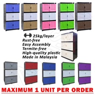 【In Stock】 ★3 Tier DIY Plastic Storage Cabinet Almari Baju Almari Plastik Serbaguna [LIMIT 1 UNIT TO 1 ORDER]✣